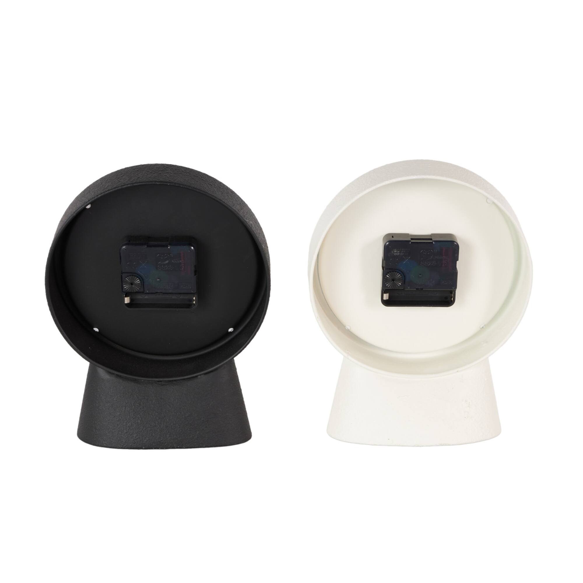 Black & White Metal Textured Decorative Clock Set
